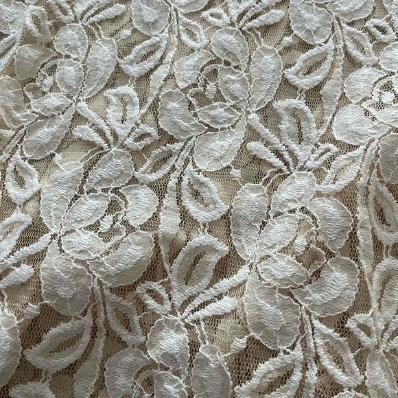 [M]Free People Cream Lace Sheer Paisley pattern Mid Sleeve Mini Dress - Picture 3 of 6